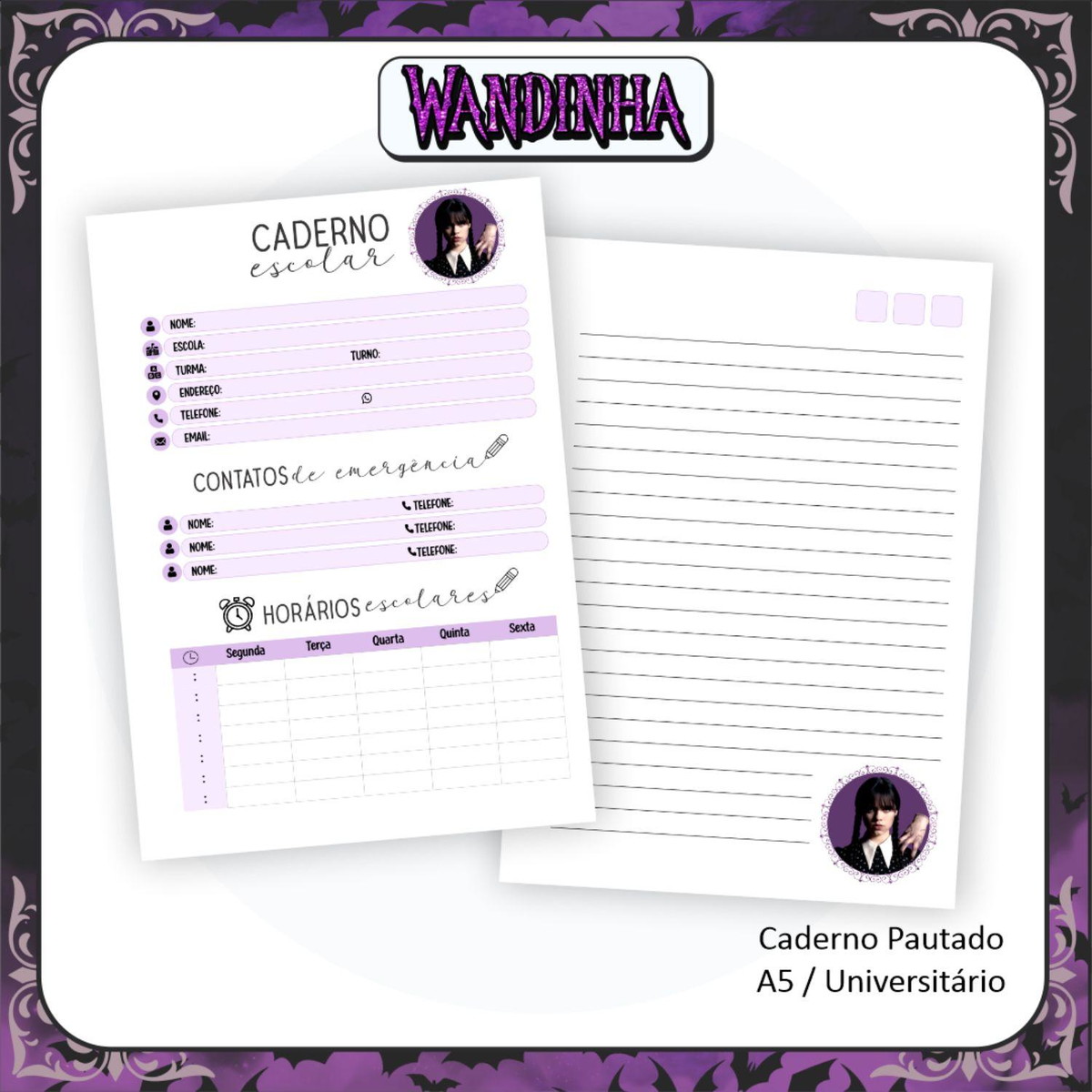 Arquivo Caderno Universitário Série Wandinha 2023 #15659 - Imagem 3