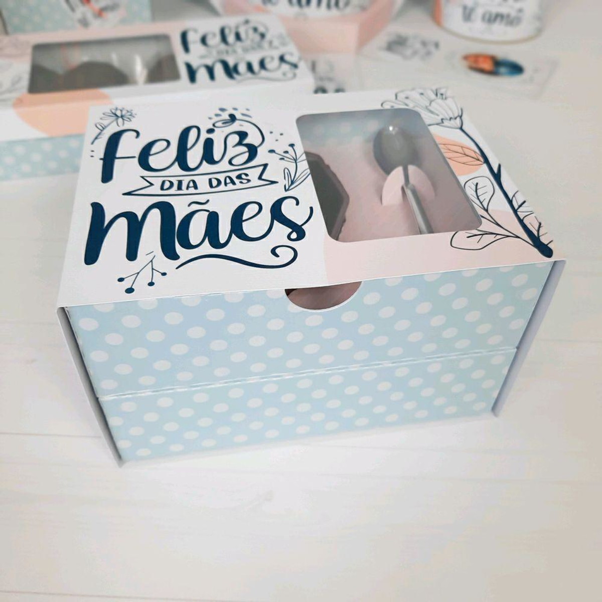 ARQUIVO CAIXA 2 ANDARES CORAÇÃO E DOCES DIA DAS MÃES #5121 - Imagem 3