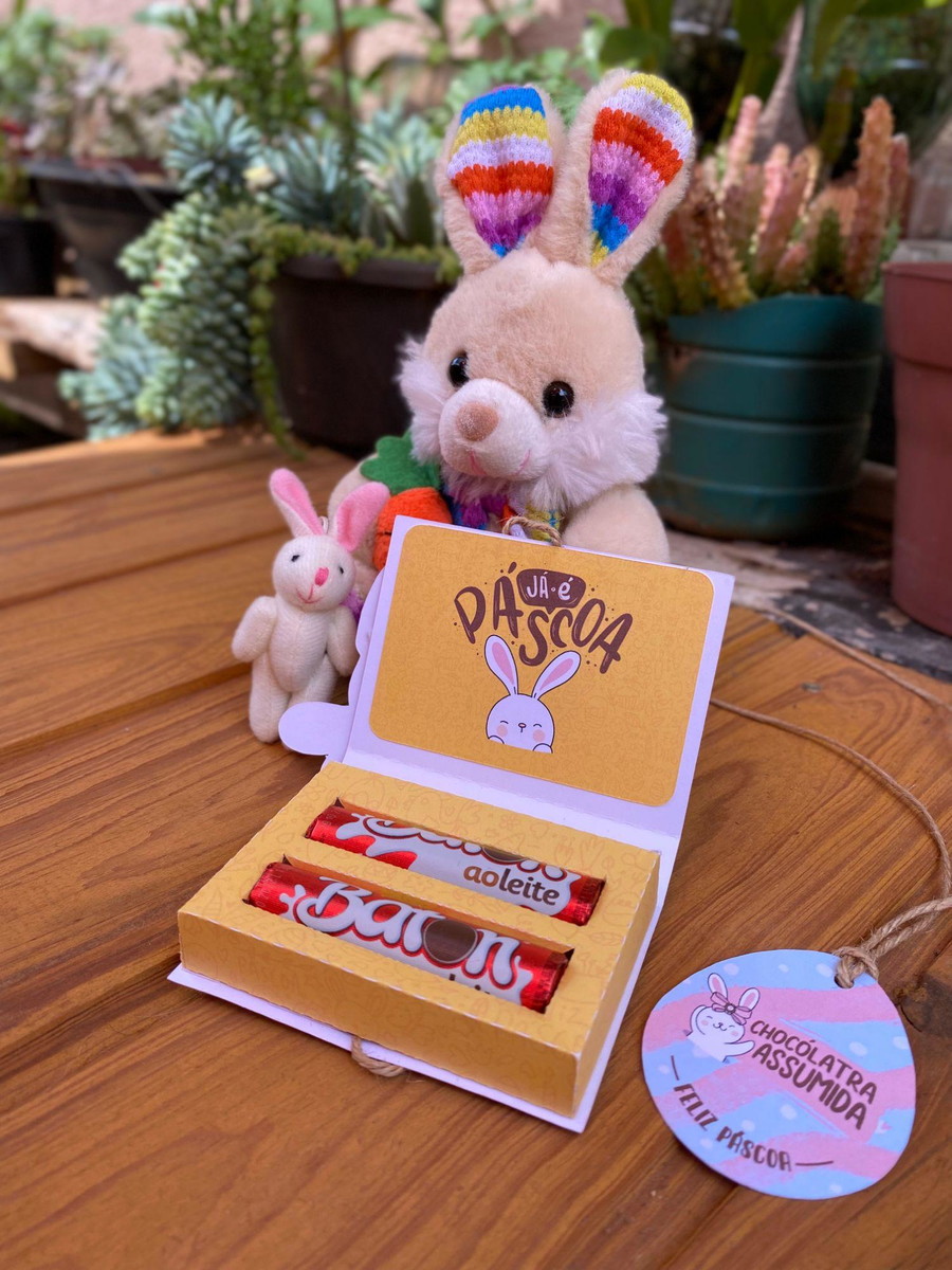 Arquivo Caixa Batom de Chocolate Pascoa com Molde #13730