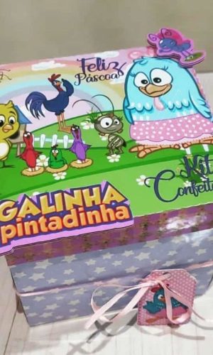 ARQUIVO CAIXA CONFEITEIRO GALINHA PINTADINHA MENINA #13619