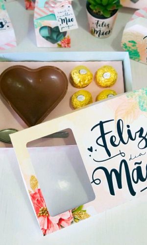 ARQUIVO CAIXA CORAÇÃO DE COLHER E 6 DOCES DIA DAS MÃES #5007