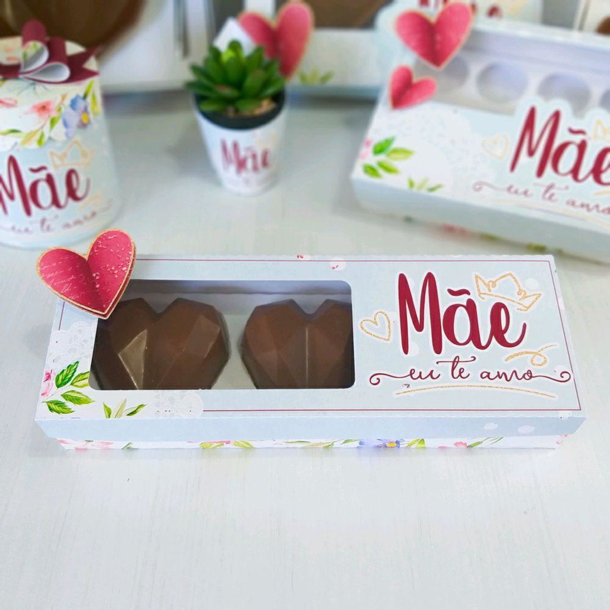 ARQUIVO CAIXA PARA 3 DOCES CORAÇAO DIA DAS MÃES #5030 - Imagem 2