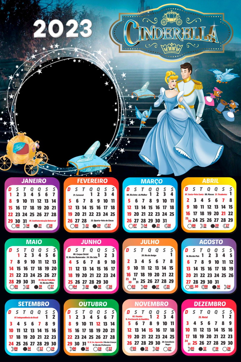 Arquivo Calendário Infantil Tema Cinderela 2023 #15629