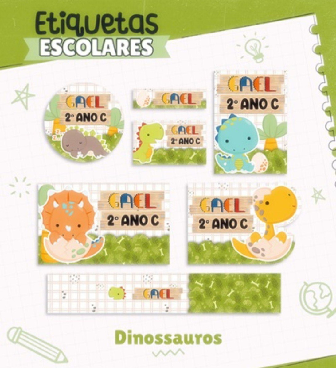 Arquivo Corte Agenda Escolar Encadernaçao Dinossauro #15816