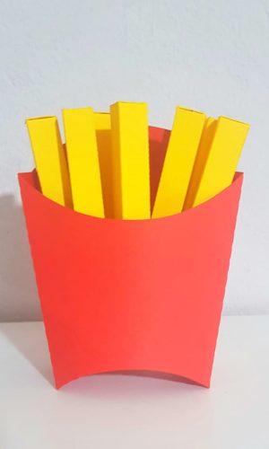 Arquivo Corte caixa batata frita e fritas em 3D
