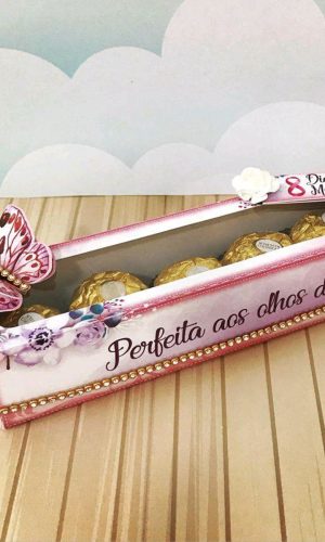 ARQUIVO CORTE CAIXA DOCES FERRERO ROCHER DIA DA MULHER #4004