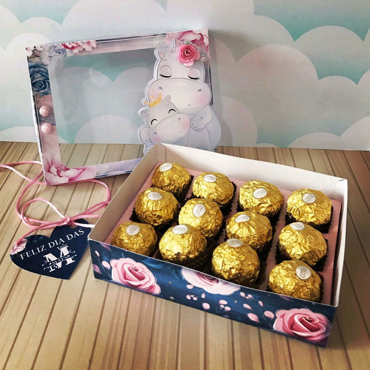 ARQUIVO CORTE CAIXA PARA 12 DOCES DIA DAS MÃES #5085