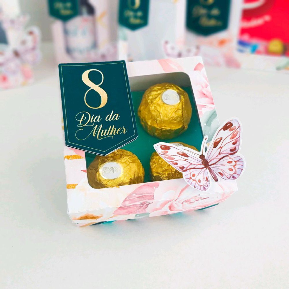 Arquivo Corte Caixa para 4 Doces Dia da Mulher #4016