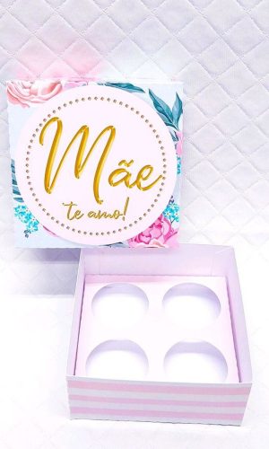 Arquivo Corte Caixa para 4 Doces Dia das Mães #5045