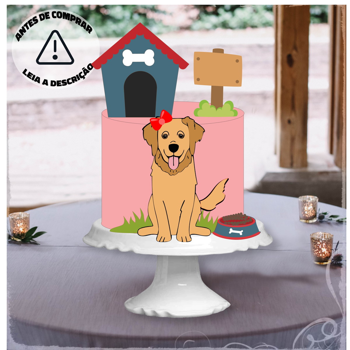 Arquivo Corte Camadas Topo Bolo Cachorro Golden Retriever