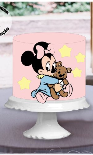 Arquivo Corte Camadas Topo Bolo Minnie baby rosa