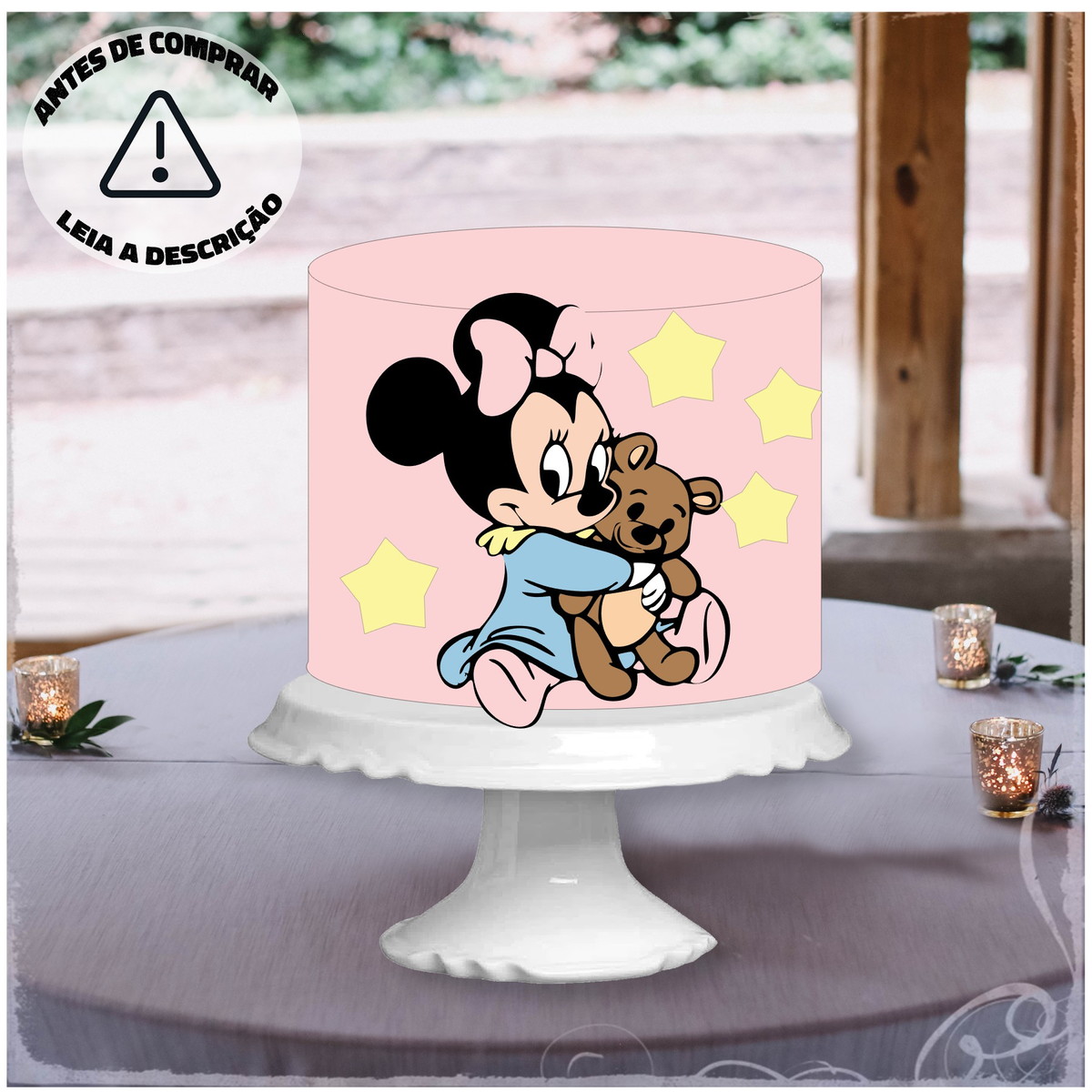 Arquivo Corte Camadas Topo Bolo Minnie baby rosa