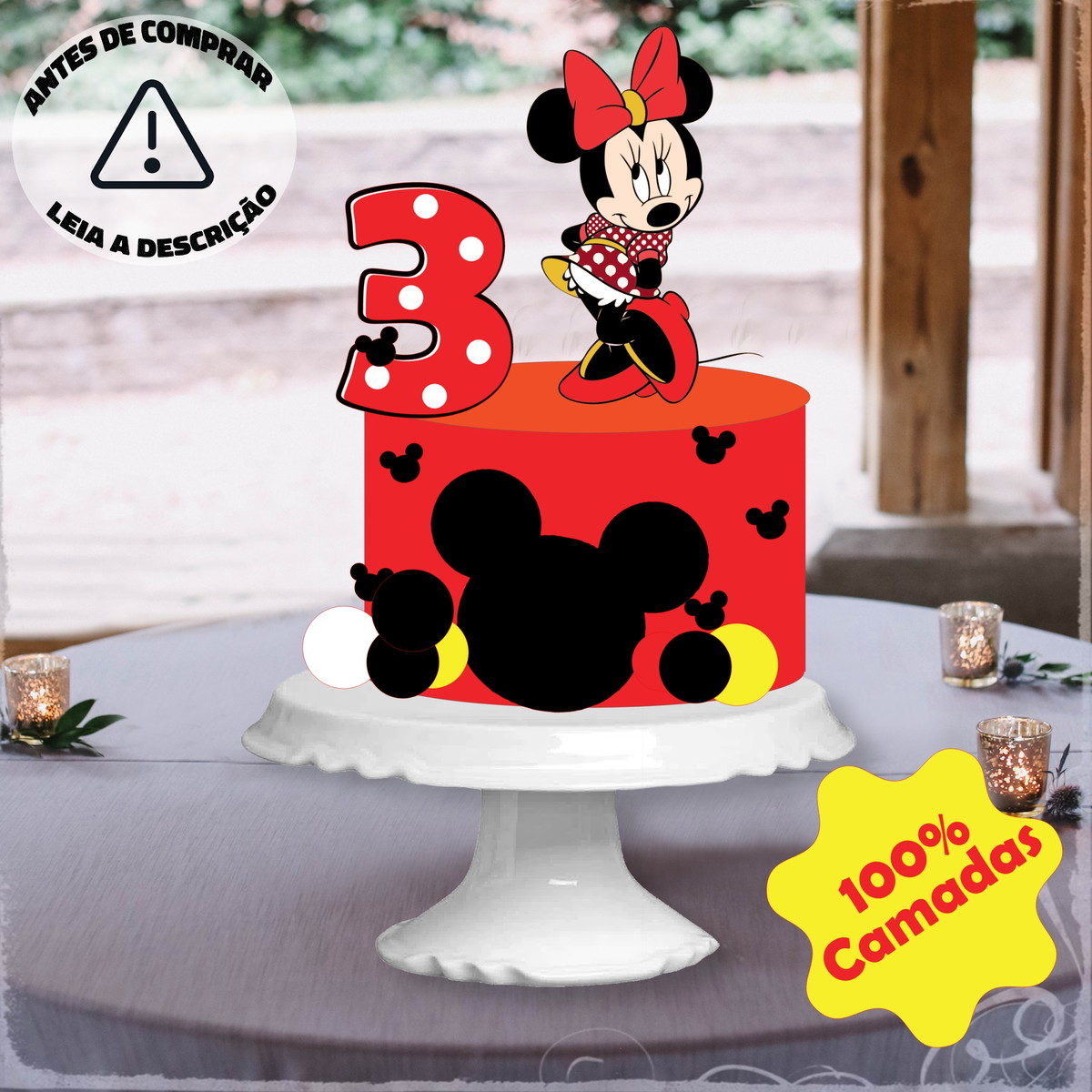 Arquivo Corte Camadas Topo Bolo Minnie