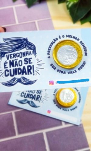 Arquivo Corte Card Moeda de Chocolate Novembro Azul #15409