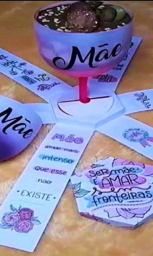 ARQUIVO CORTE DIA DAS MAES CAIXA EXPLOSAO TAÇA DE GIN #5203