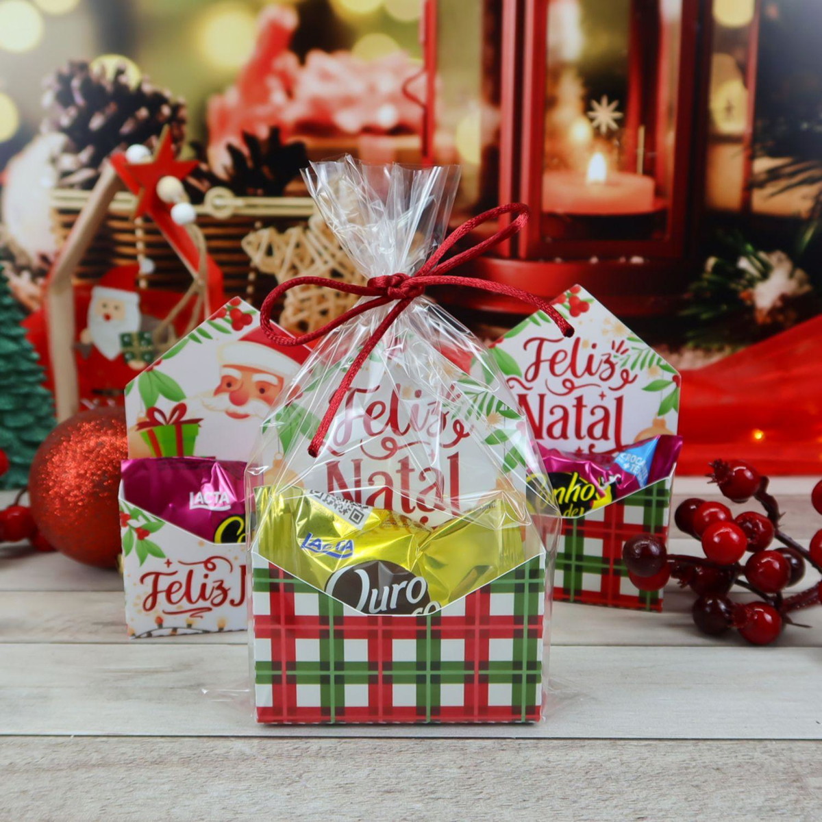 Arquivo Corte Kit Caixas Envelope para Bombons Natal #16599