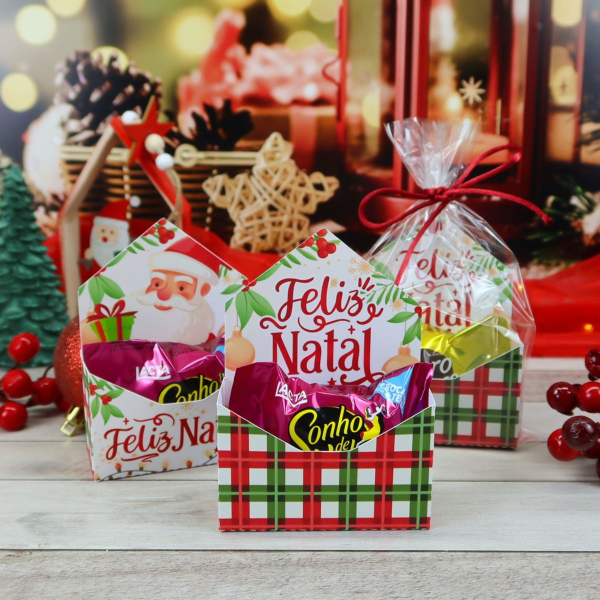 Arquivo Corte Kit Caixas Envelope para Bombons Natal #16599 - Imagem 3