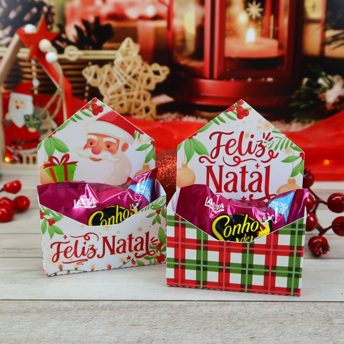 Arquivo Corte Kit Caixas Envelope para Bombons Natal #16599 - Imagem 2