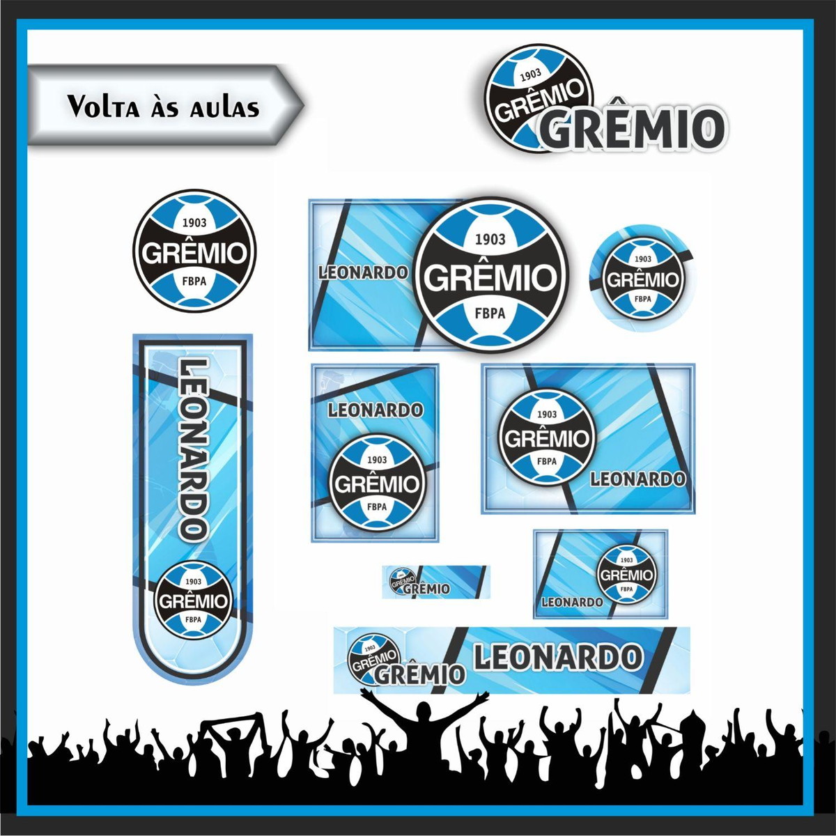 Arquivo Corte Kit Etiqueta Escolar Time Grêmio #15746