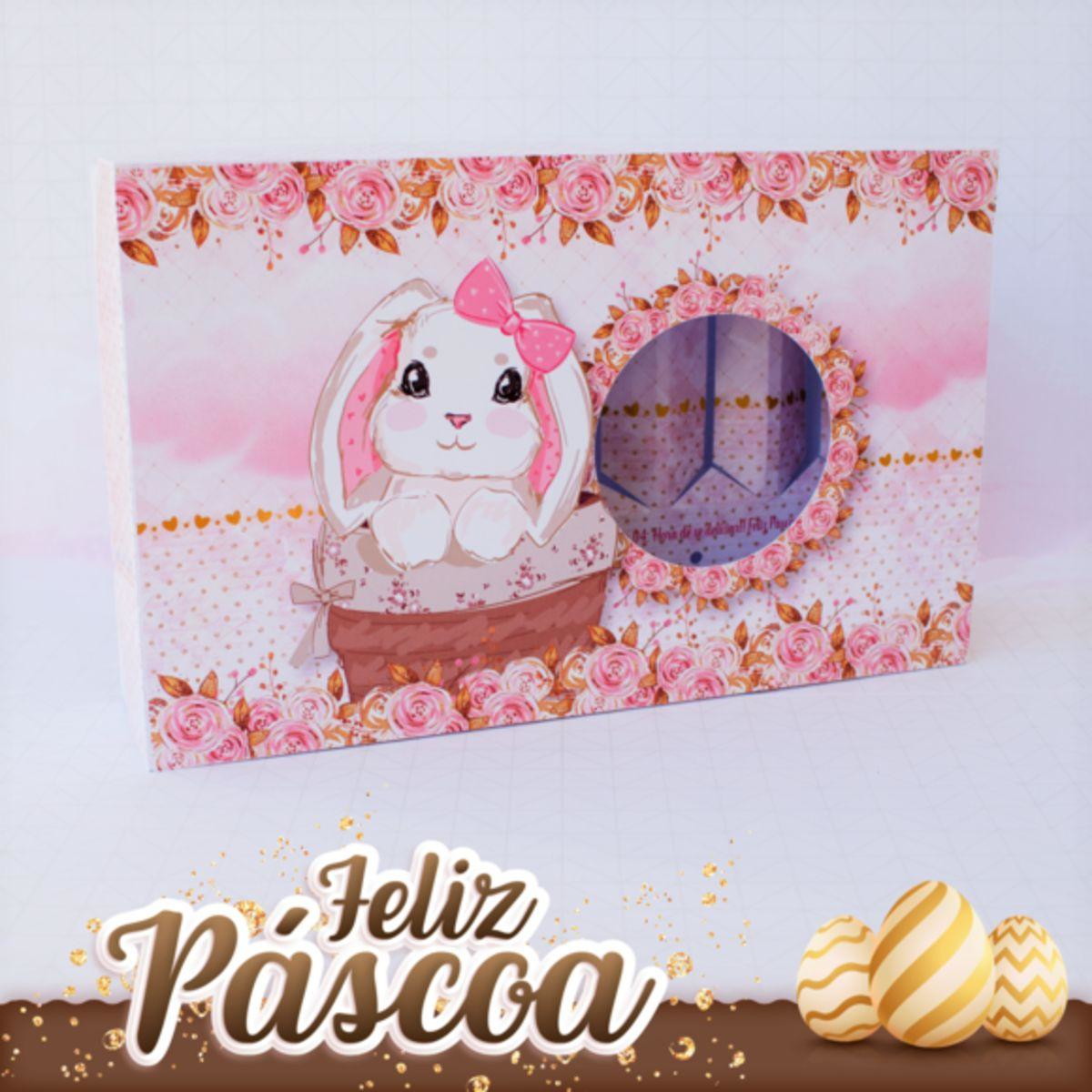 ARQUIVO CORTE PASCOA CAIXA MINI CONFEITEIRO COELHO ROSA 3094