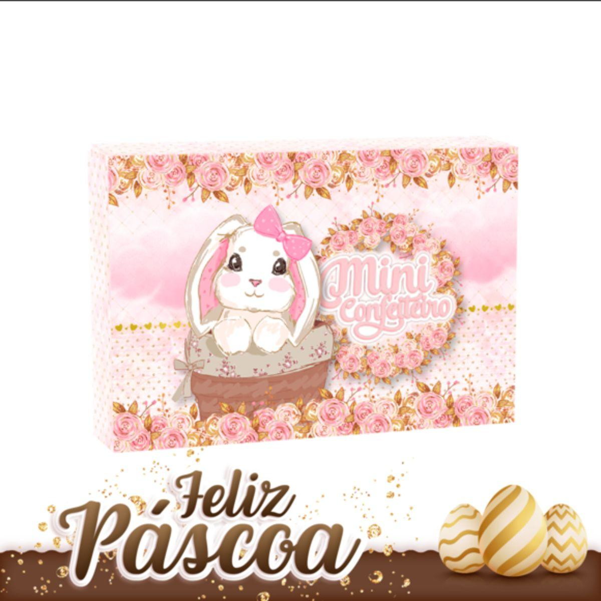 ARQUIVO CORTE PASCOA CAIXA MINI CONFEITEIRO COELHO ROSA 3094 - Imagem 4
