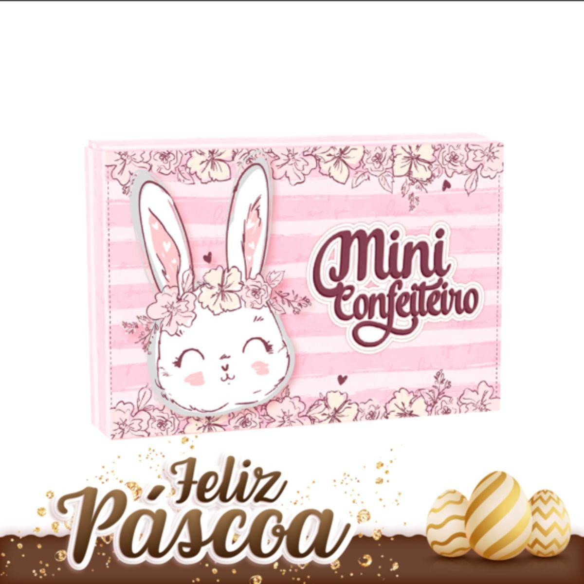 ARQUIVO CORTE PASCOA CAIXA MINI CONFEITEIRO COELHO ROSA 3095