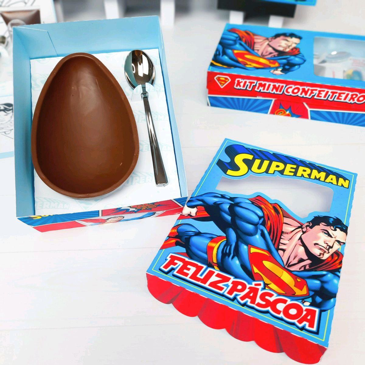 ARQUIVO CORTE PASCOA CAIXA OVO DE COLHER SUPERMAN 250g #3398