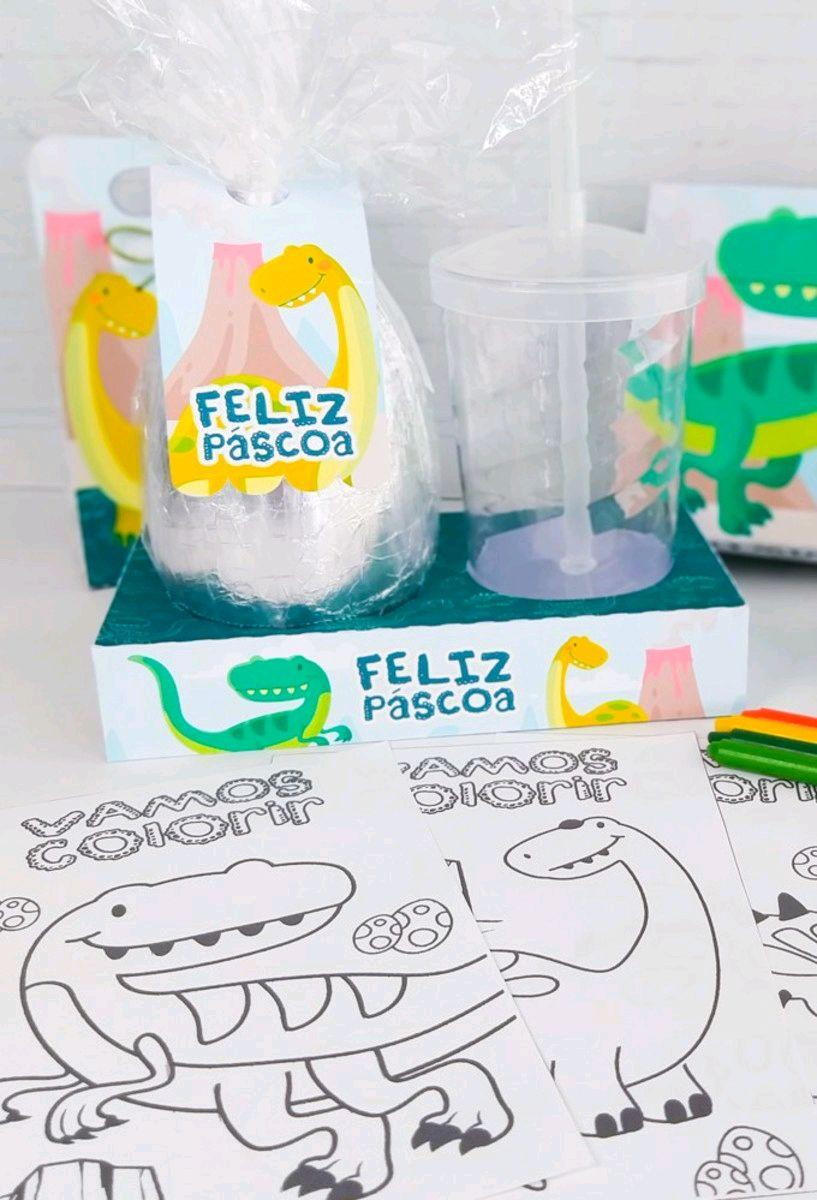 ARQUIVO CORTE PASCOA CAIXA OVO E COPO DINOSSAURO CUTE #3617 - Imagem 3