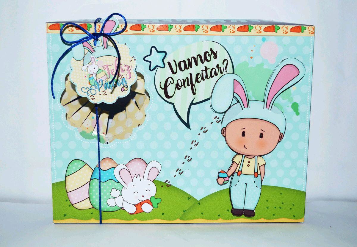 ARQUIVO CORTE PASCOA MINI CONFEITEIRO COELHO MENINO #3066 - Imagem 2