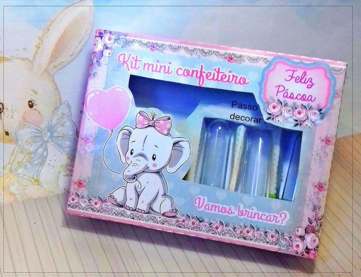 ARQUIVO CORTE PASCOA MINI CONFEITEIRO ELEFANTINHA ROSA #3142