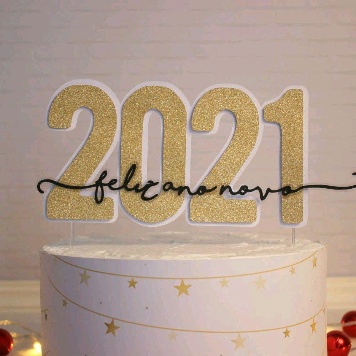 ARQUIVO CORTE TOPO DE BOLO ANO NOVO 2021 (#2086) STUDIO PDF - Imagem 2