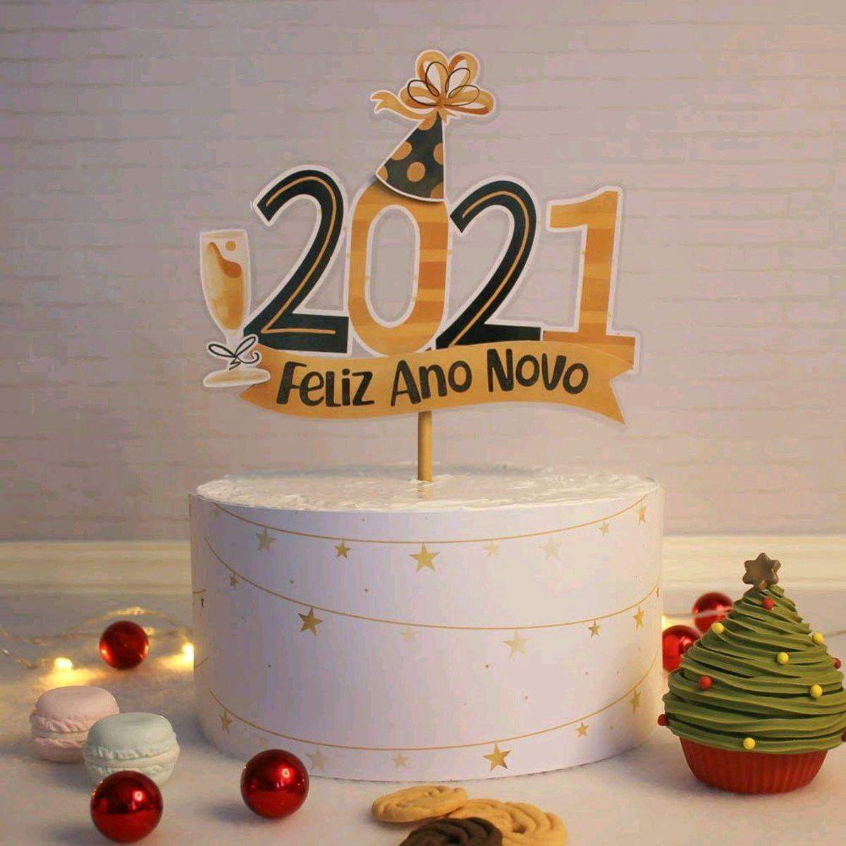 ARQUIVO CORTE TOPO DE BOLO ANO NOVO 2021 (#2138) STUDIO PDF - Imagem 2