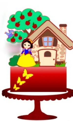 ARQUIVO CORTE TOPO DE BOLO BRANCA DE NEVE (#14006) - STUDIO