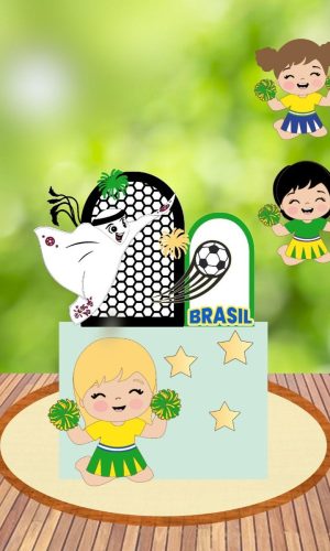 Arquivo Corte Topo de Bolo Copa do Mundo 2022 Brasil #15427