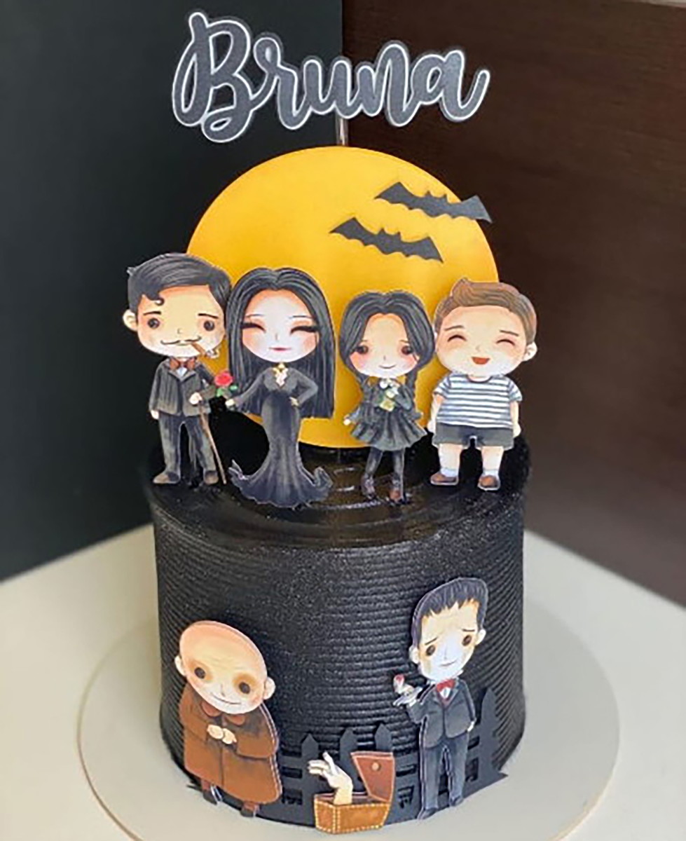 Arquivo Corte Topo de Bolo Familia Addams 001