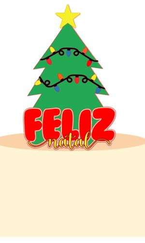 Arquivo Corte: Topo de Bolo Feliz Natal Árvore 066