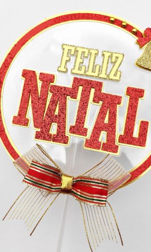 Arquivo Corte: Topo de Bolo Feliz Natal Circular 030