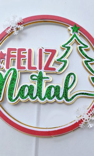 Arquivo Corte: Topo de Bolo Feliz Natal Circular 031