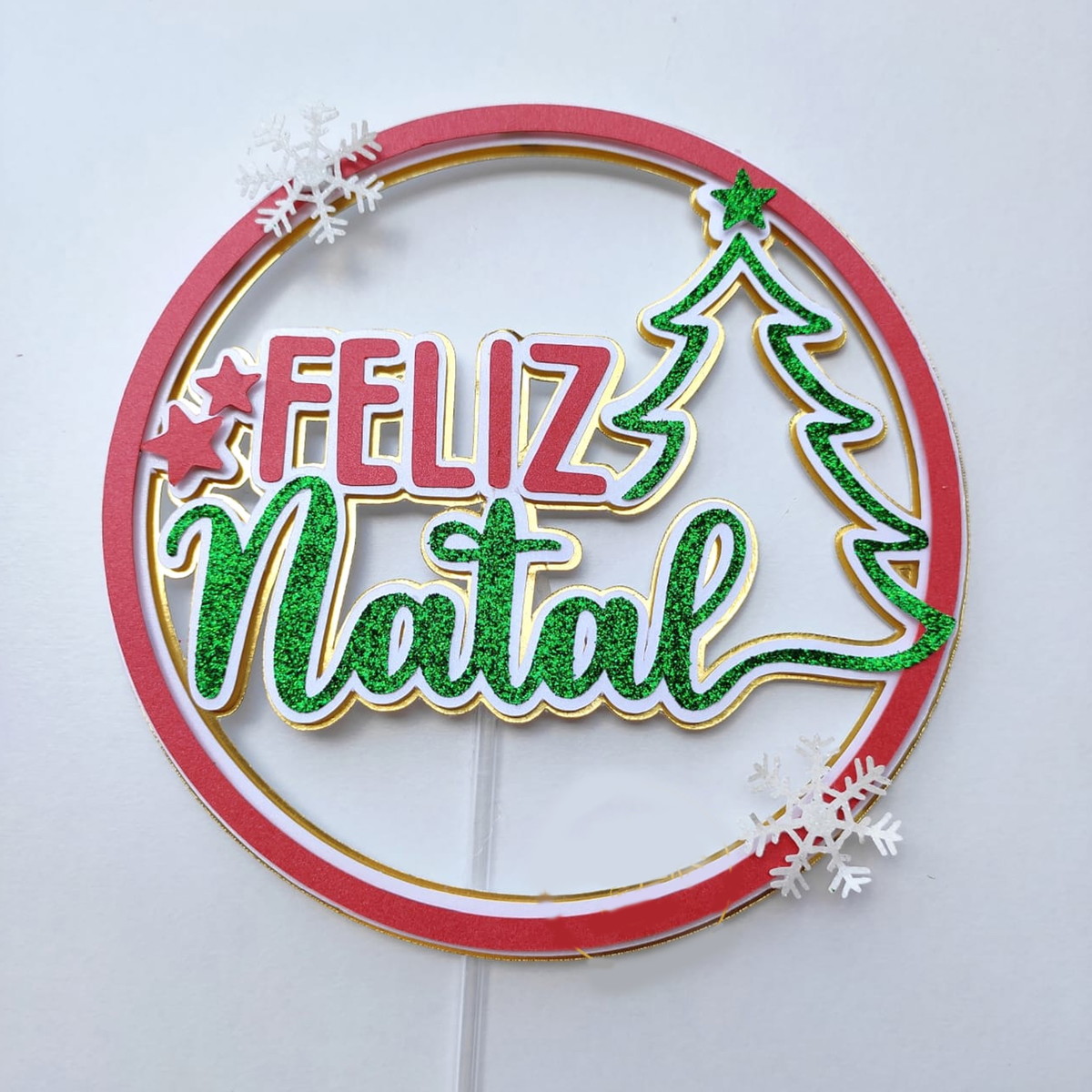 Arquivo Corte: Topo de Bolo Feliz Natal Circular 031