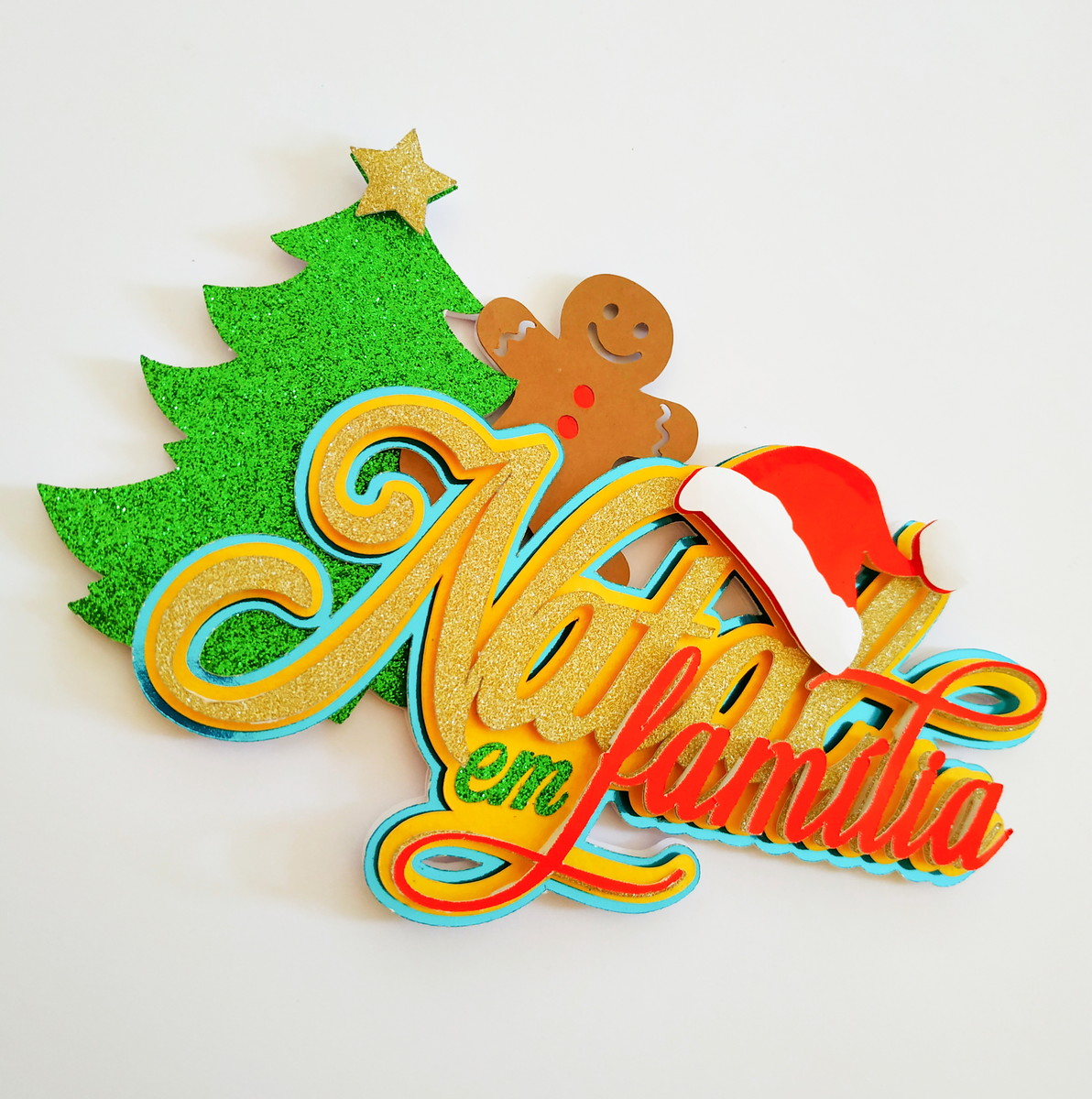 Arquivo Corte: Topo de Bolo Feliz Natal em Familia 051
