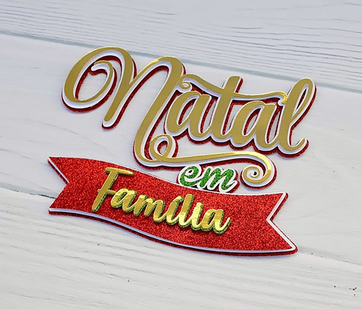 Arquivo Corte: Topo de Bolo Feliz Natal em Familia 100