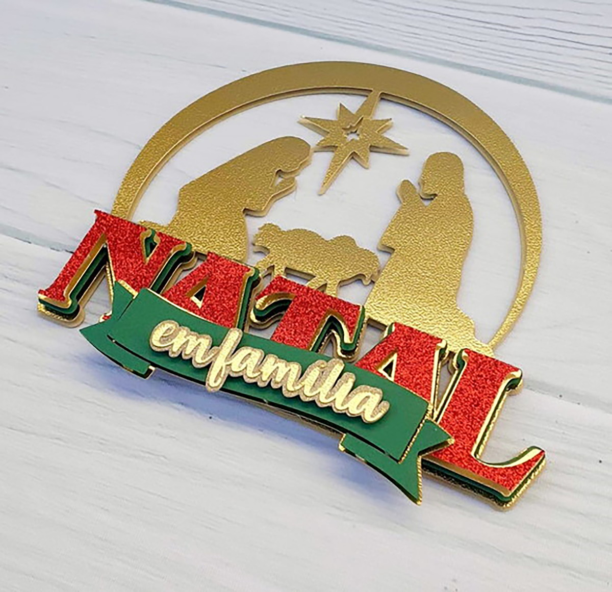 Arquivo Corte: Topo de Bolo Feliz Natal em Familia 101