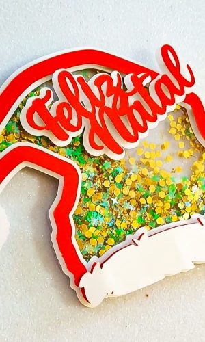 Arquivo Corte: Topo de Bolo Feliz Natal Gorro Shaker 044