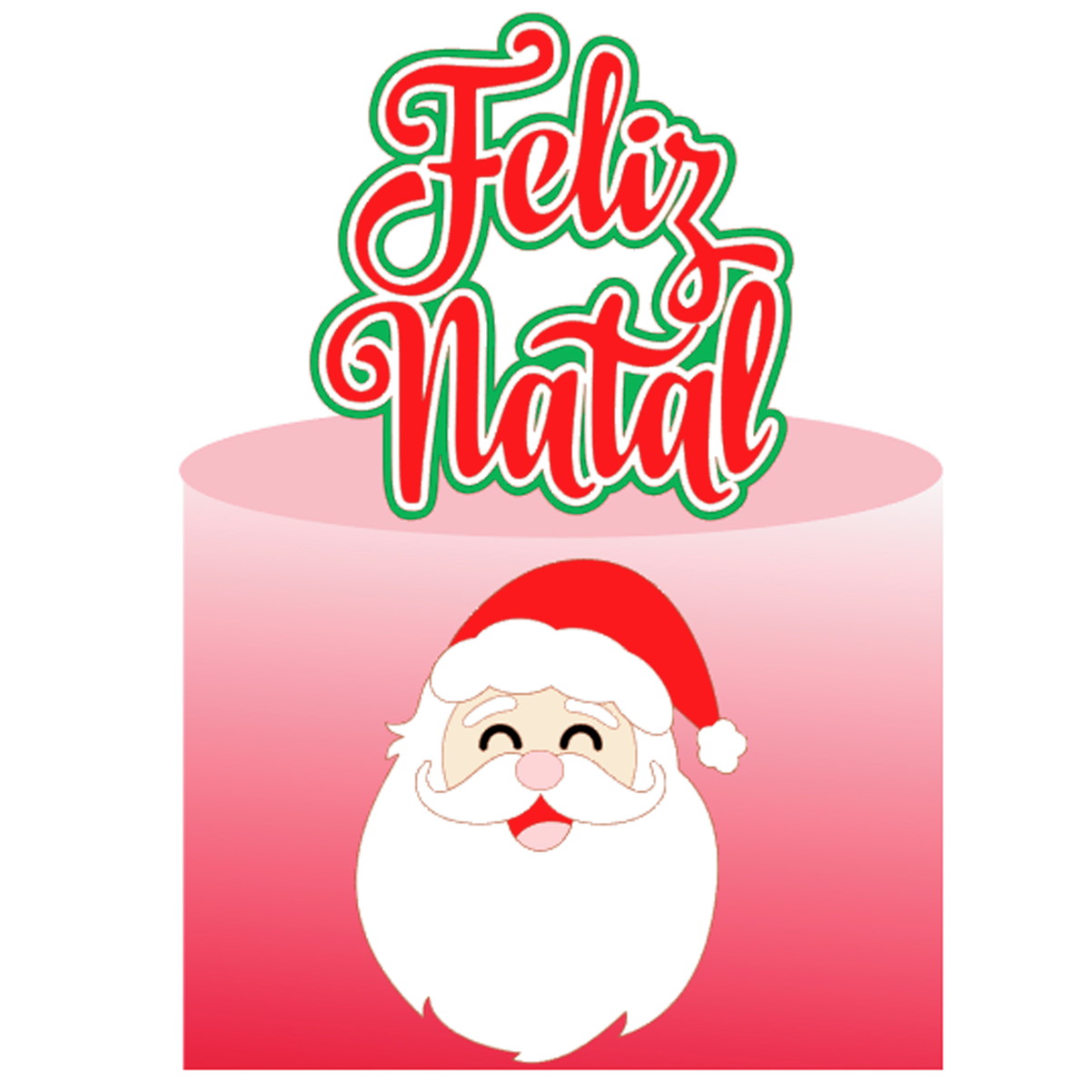 Arquivo Corte: Topo de Bolo Feliz Natal Papai Noel 072