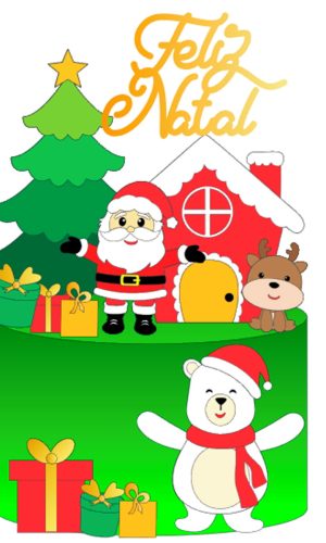 Arquivo Corte: Topo de Bolo Feliz Natal Papai Noel 114