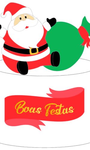 Arquivo Corte: Topo de Bolo Feliz Natal Papai Noel 117