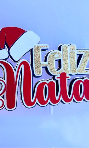 Arquivo Corte: Topo de Bolo Feliz Natal Papai Noel 138