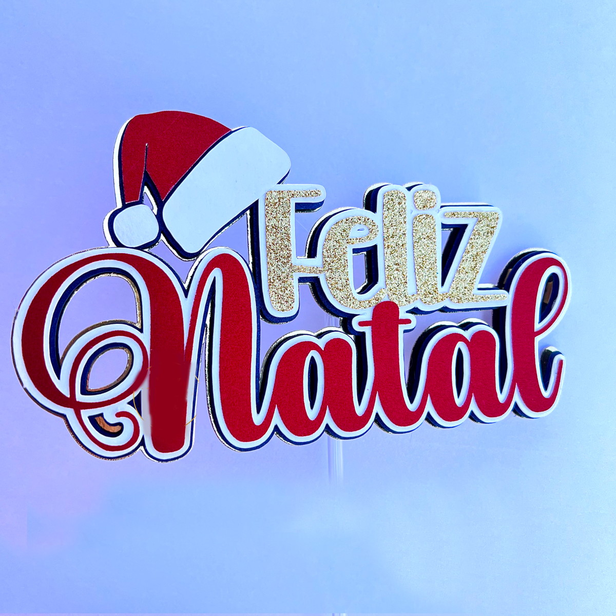 Arquivo Corte: Topo de Bolo Feliz Natal Papai Noel 138