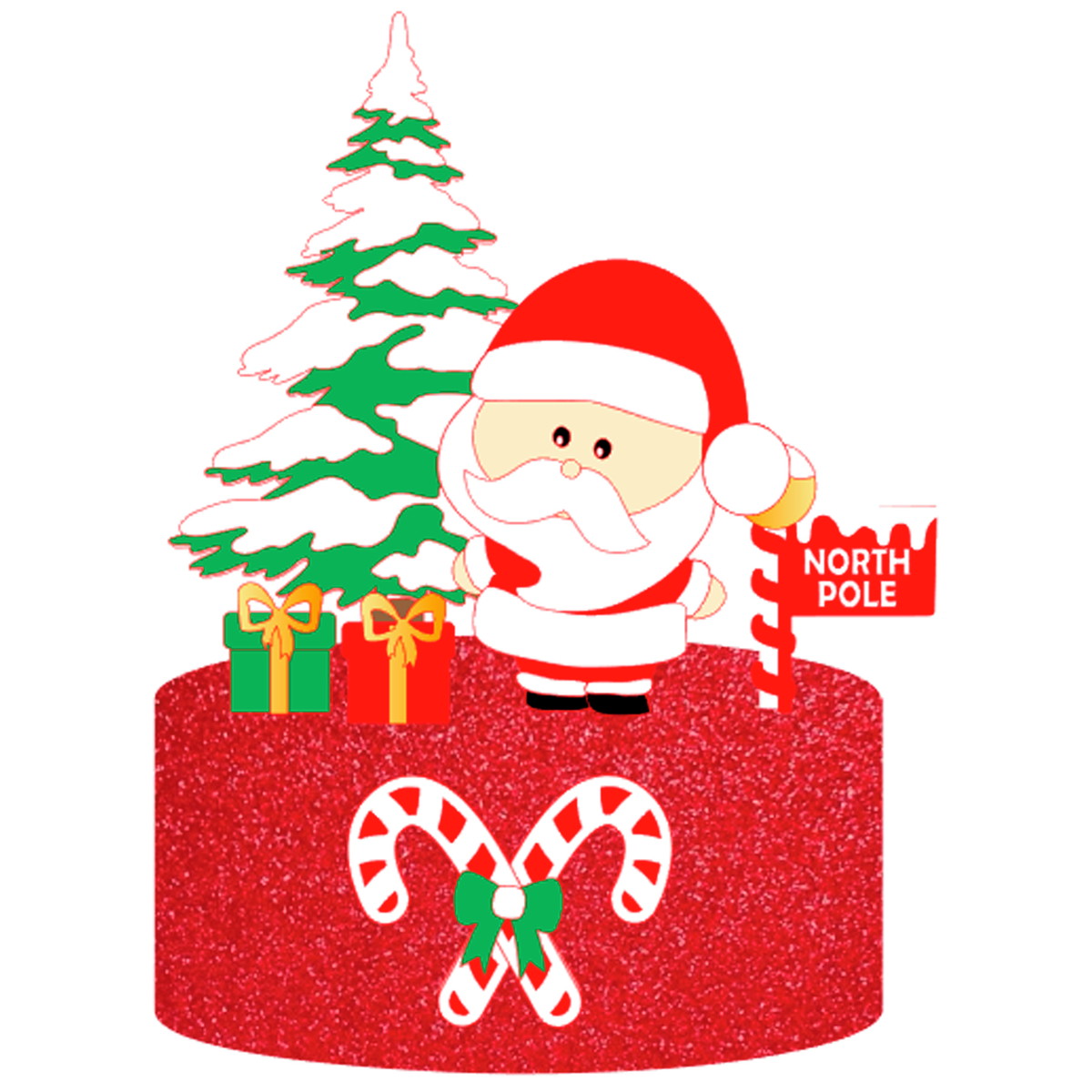 Arquivo Corte: Topo de Bolo Feliz Natal Papai Noel Fofo 129