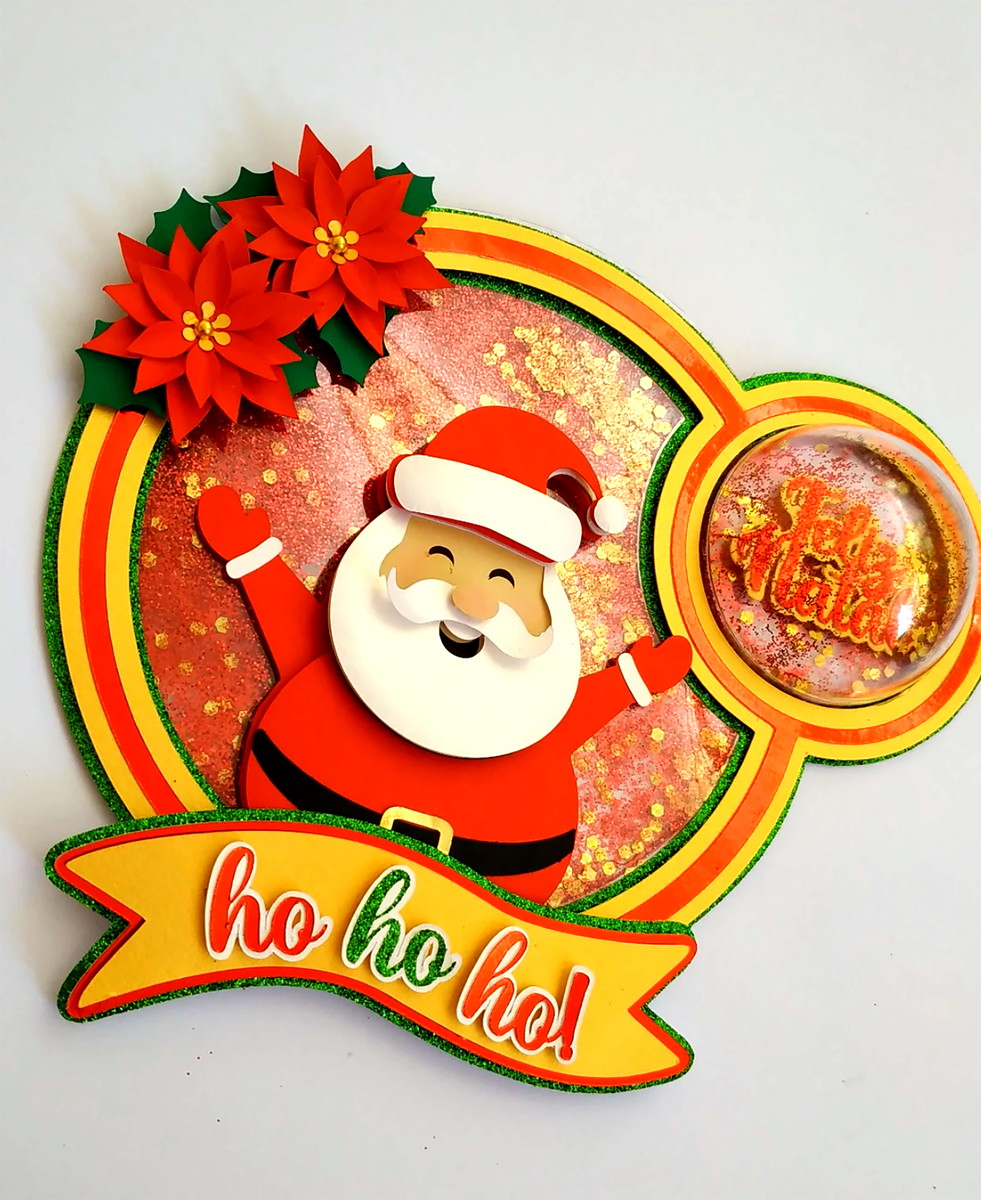 Arquivo Corte: Topo de Bolo Feliz Natal Papai Noel Shake 054